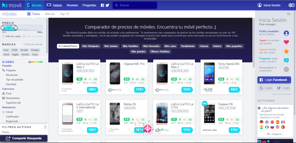 ¿Comparar Smartphones? - Hazlo con la mejor web 2 kimovil2